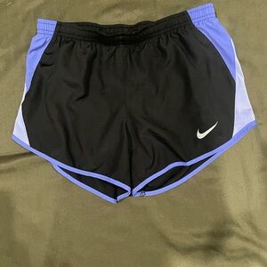 Nike Black and Blue Athletic Shorts with Sporty Design